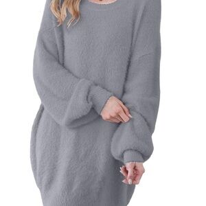 Overside  Lantern Sleeve  Mini Sweater Dress  3XL